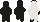 Kung fu man front silhouette, back silhouette, and the differing pixels.