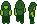 A hooded ranger sprite facing down, up and sideways.