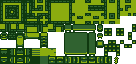 A four-shade top-down interior tileset in Game Boy green.
